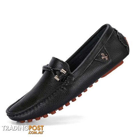 Black / 40Zippay Loafers Men Shoes Casual Driving Flats Slip-on Shoes Luxury Comfy Moccasins
