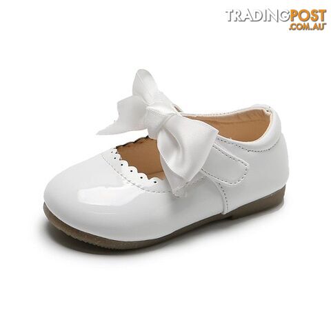 SMG104White / CN 29 insole 18cmZippay Baby Girls Shoes Cute Bow Patent Leather Princess Shoes Solid Color Kids Gilrs Dancing Shoes First Walkers SMG104