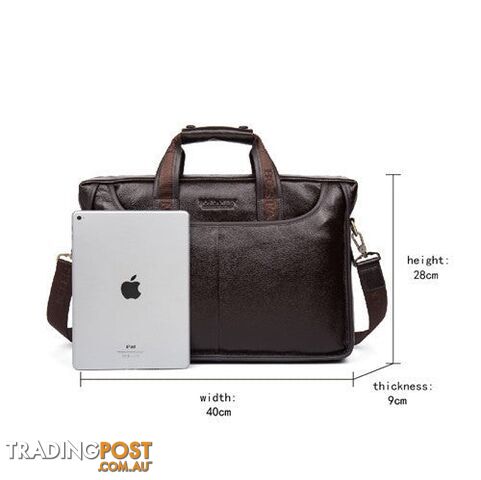 coffee middle ziseZippay Fashion Genuine Leather Men Bag Famous Brand Shoulder Bag Messenger Bags Causal Handbag Laptop Briefcase Male