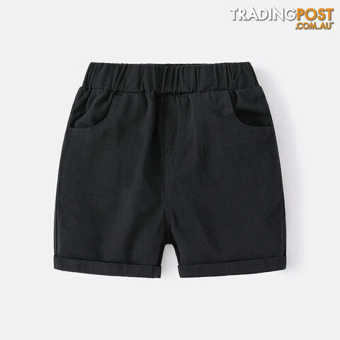 Black / 2TZippay Cotton Linen Boys Shorts Toddler Kids Summer Knee Length Pants Children's Clothes