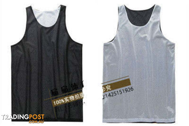 Black / XXLZippay Double-sides Wearing Ultra-light Breathable Basketball Jersey Reversible Sport Jerseys Big Size Training Jersey Gym Jerseys