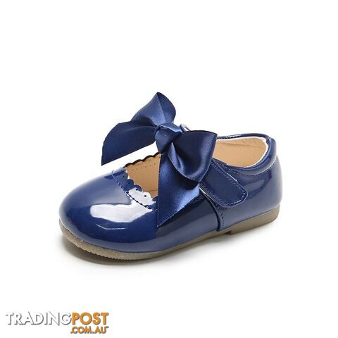 SMG104Blue / CN 26 insole 16.2cmZippay Baby Girls Shoes Cute Bow Patent Leather Princess Shoes Solid Color Kids Gilrs Dancing Shoes First Walkers SMG104