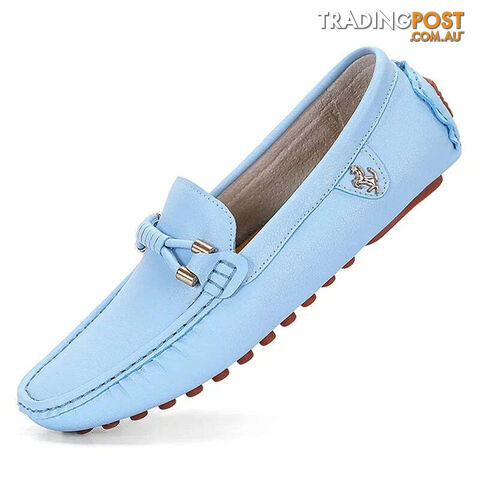 Sky blue / 47Zippay Loafers Men Shoes Casual Driving Flats Slip-on Shoes Luxury Comfy Moccasins