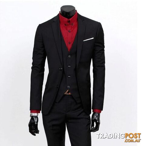 black 2 buttons / MZippay Three-piece formal blazer suit / Male suit of cultivate one's morality Business suits