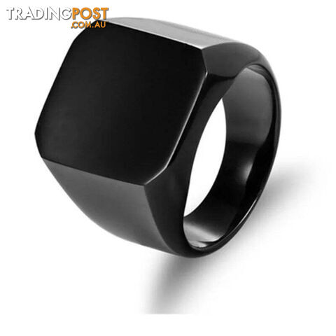 CR6305black / 12Zippay Metal Glossy Rings for Men Geometric Width Signet Square Finger Punk Style Fashion Ring Jewelry Accessories