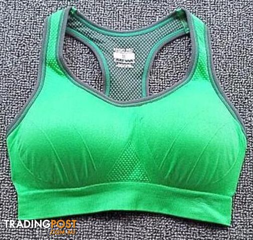 Green / MZippay HOT Professional women sports bras GYM lady running fitness exercise quick-drying underwear training dancing Shockproof vest