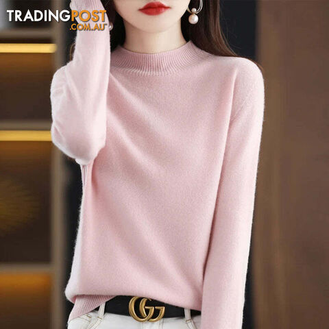 6 / XXLZippay 100% Pure Wool Half-neck Pullover Cashmere Sweater Women's Casual Knit Top