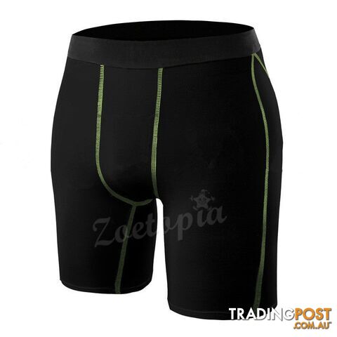 Black / MZippay Men Breathable Quick Dry Underwear Tights Gym Fitness Running Boxers Football Soccer Skinny Sport Training Basketball Shorts