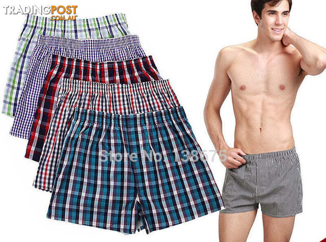 random color / LZippay Classic Plaid Men Boxer Shorts mens underwear trunks Cotton Underwear boxers for male Mix Color 4 Pieces/Lot