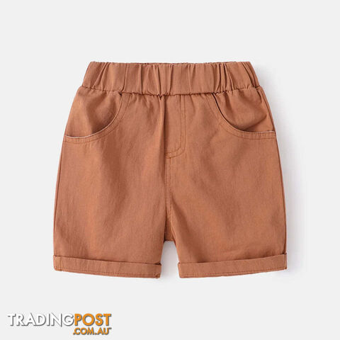 Coffee / 2TZippay Cotton Linen Boys Shorts Toddler Kids Summer Knee Length Pants Children's Clothes