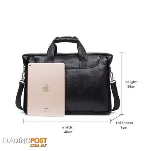 black middle sizeZippay Fashion Genuine Leather Men Bag Famous Brand Shoulder Bag Messenger Bags Causal Handbag Laptop Briefcase Male