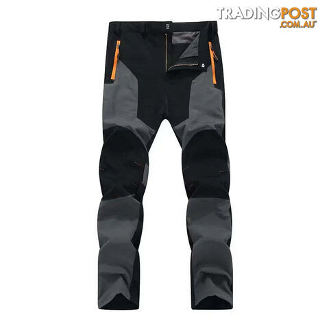 Gray / 5XL(95-105kgs)Zippay Men Male Summer Thin Breathable Elastic Camping Trekking Fishing Climbing Hiking Outdoor Trousers Quick Dry Sport Pants
