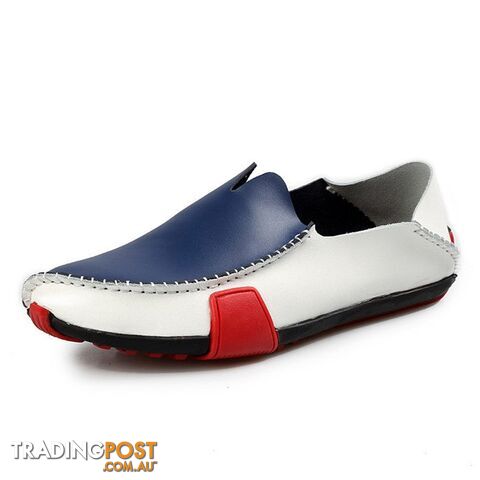 lan bai / 10Zippay Fashion Flats Shoes Men Loafers Genuine Leather Casual Shoes Men Flats Oxford Shoes For Men Moccasin Driving Shoes Man