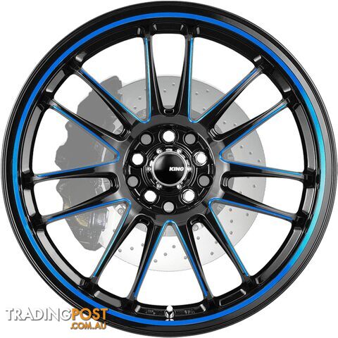KING WHEELS DRIFTA BLUE BLACK PIPED - photo 2 of 2
