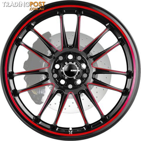 KING WHEELS DRIFTA RED BLACK PIPED - photo 2 of 2