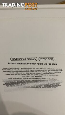 MacBook 14inch-16GB-512GB-M2