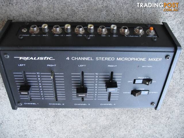 REALISTIC 4 CHANNEL STEREO MICROPHONE MIXER pickup 3168 or post