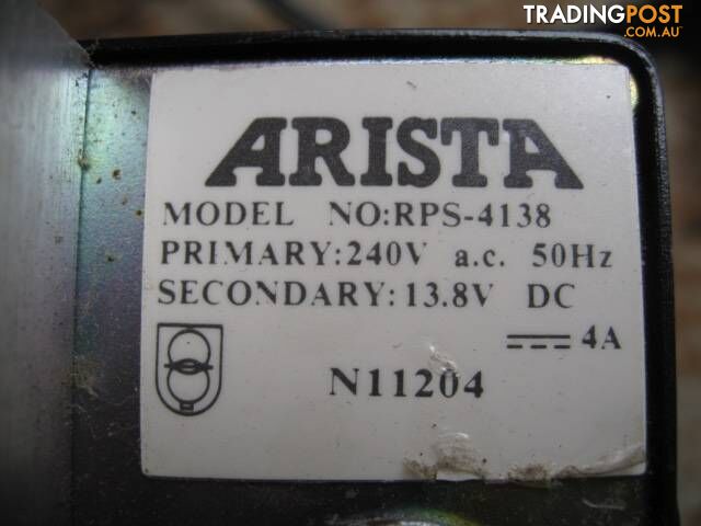 13.8 VOLT DC PROWER SUPPLY 4 AMP ARISTA RPS-4138