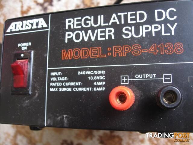 13.8 VOLT DC PROWER SUPPLY 4 AMP ARISTA RPS-4138