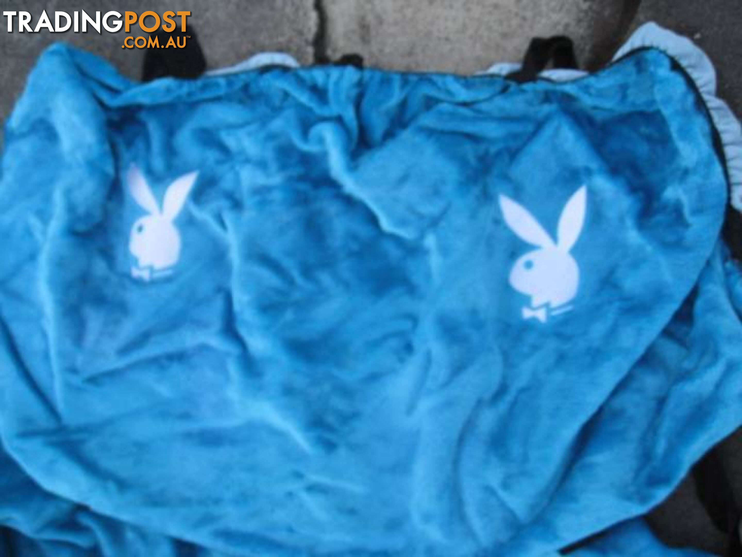 BLUE PLAYBOY SEAT COVERS FRONT AND REAR