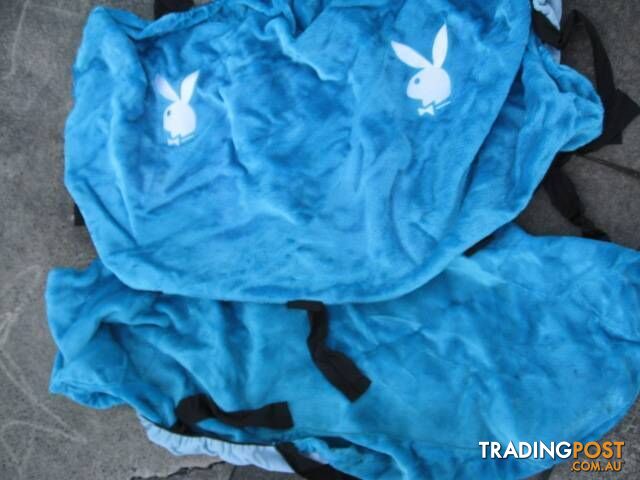 BLUE PLAYBOY SEAT COVERS FRONT AND REAR