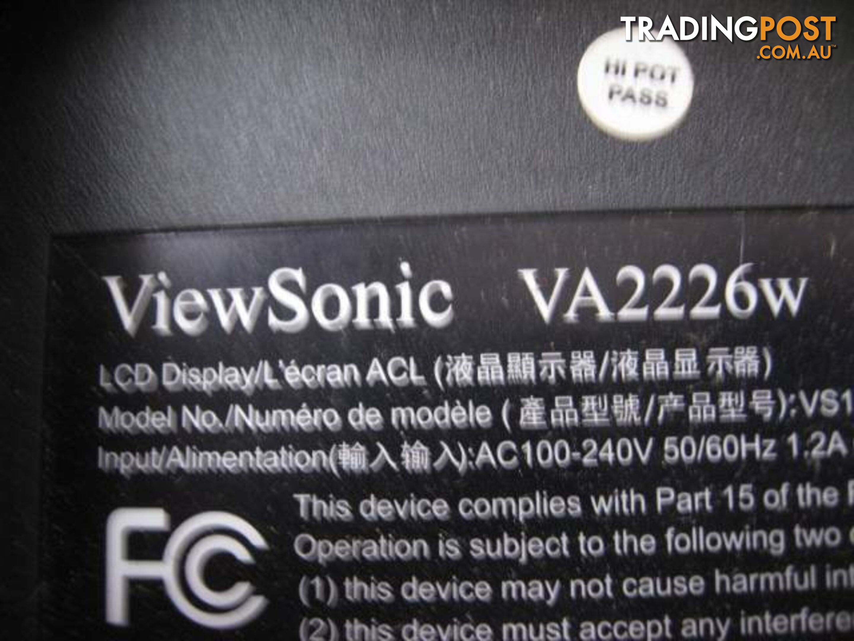 VA2226W VIEWSONIC 22" MONITOR EXCELLENT CONDITION 2 AVAILABLE