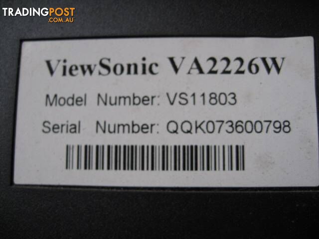 VA2226W VIEWSONIC 22" MONITOR EXCELLENT CONDITION 2 AVAILABLE