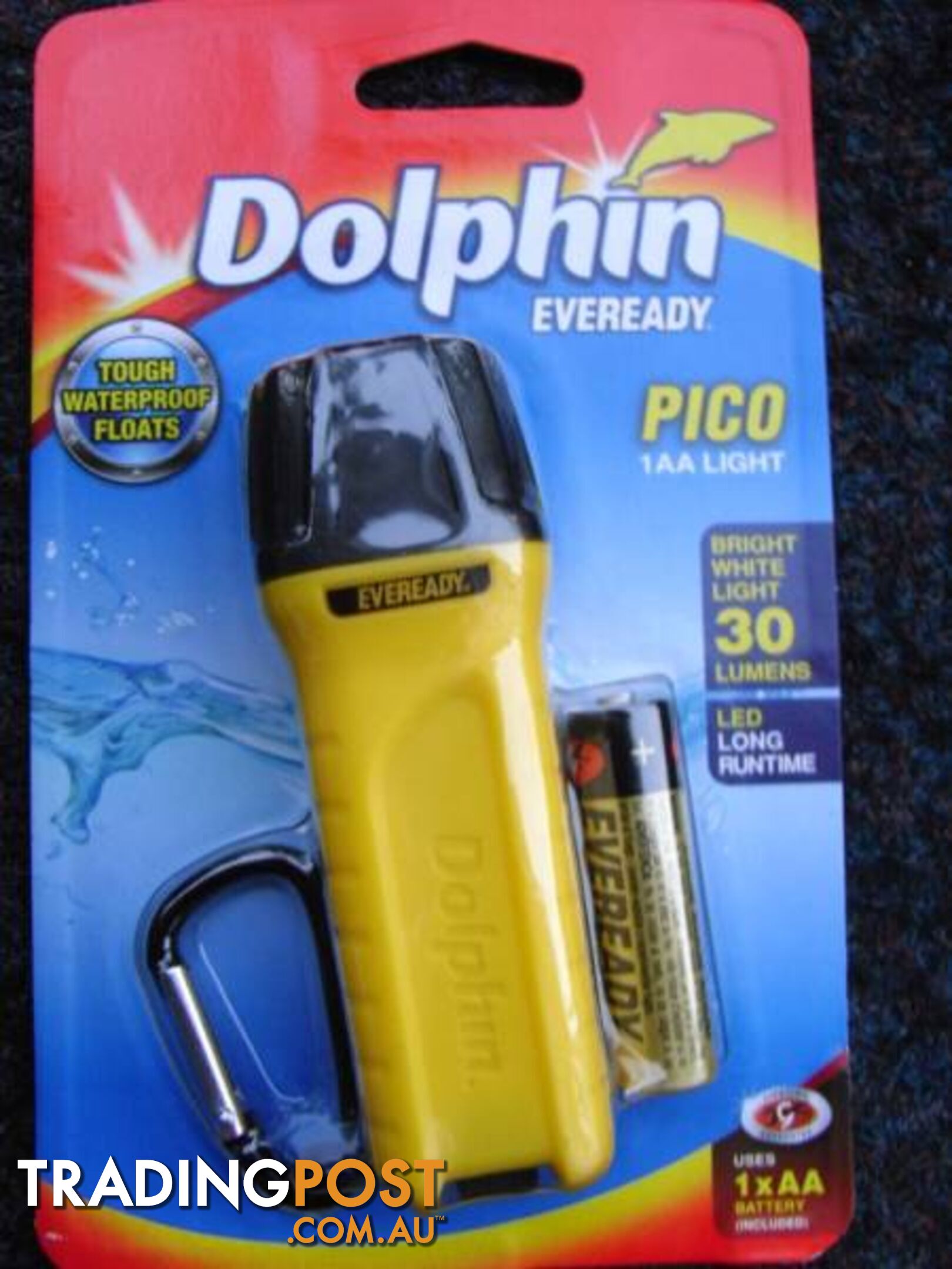 3x EVEREADY DOLPHIN PICO TOUGH WATERPROOF FLOATING LED KEY RING