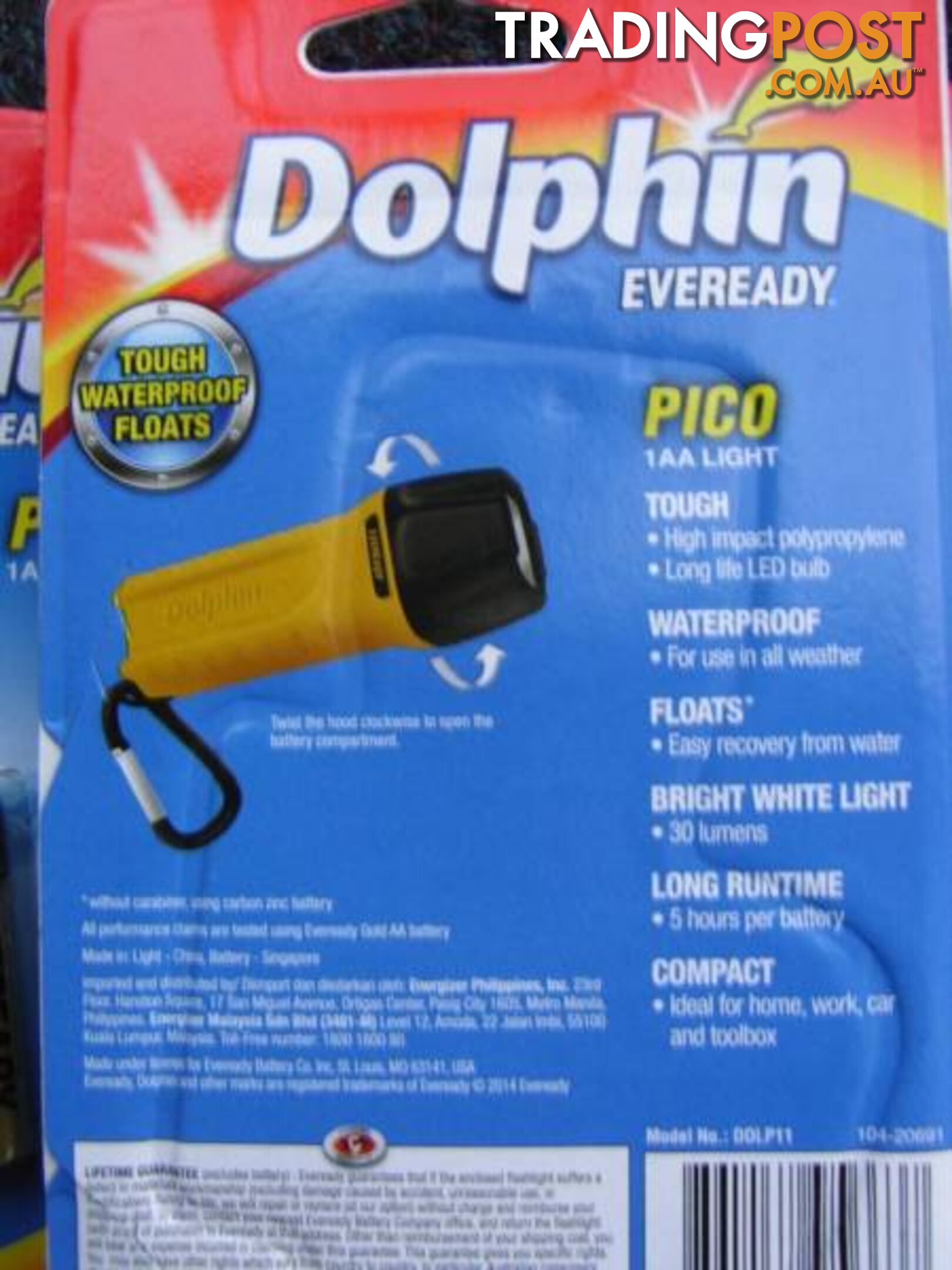 3x EVEREADY DOLPHIN PICO TOUGH WATERPROOF FLOATING LED KEY RING