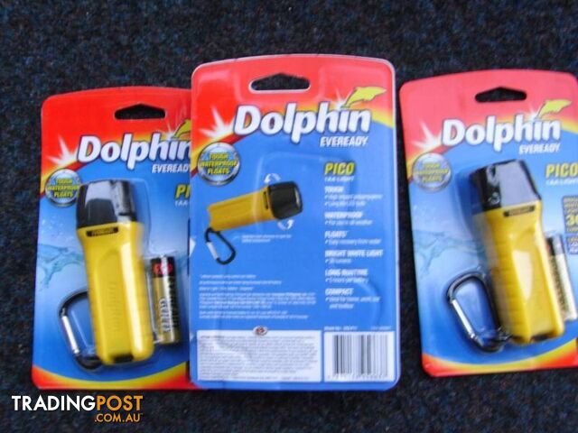 3x EVEREADY DOLPHIN PICO TOUGH WATERPROOF FLOATING LED KEY RING