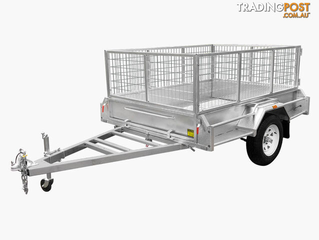 8x5 Premium Box Trailer (Fully Welded) Galvanised with free 600mm cage