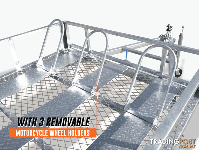 8x5 Motorcycle ATV Trailer with buildin ramp & 3 bikes holder - photo 2 of 10