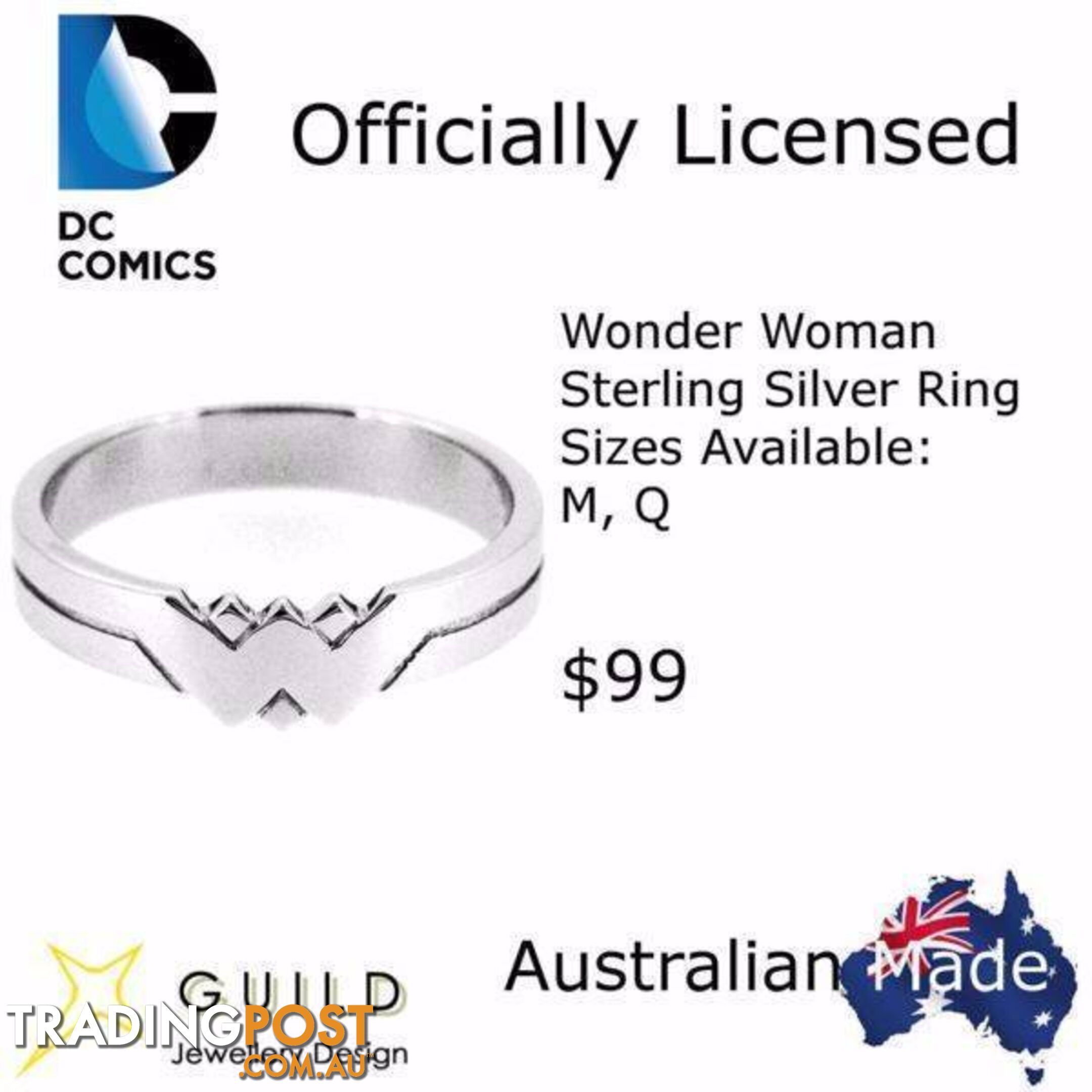 Wonder Woman Sterling Silver Ring