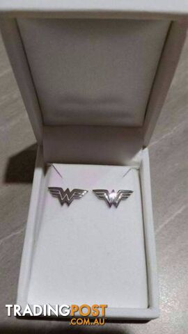 Wonder Woman Sterling Silver Stud Earrings