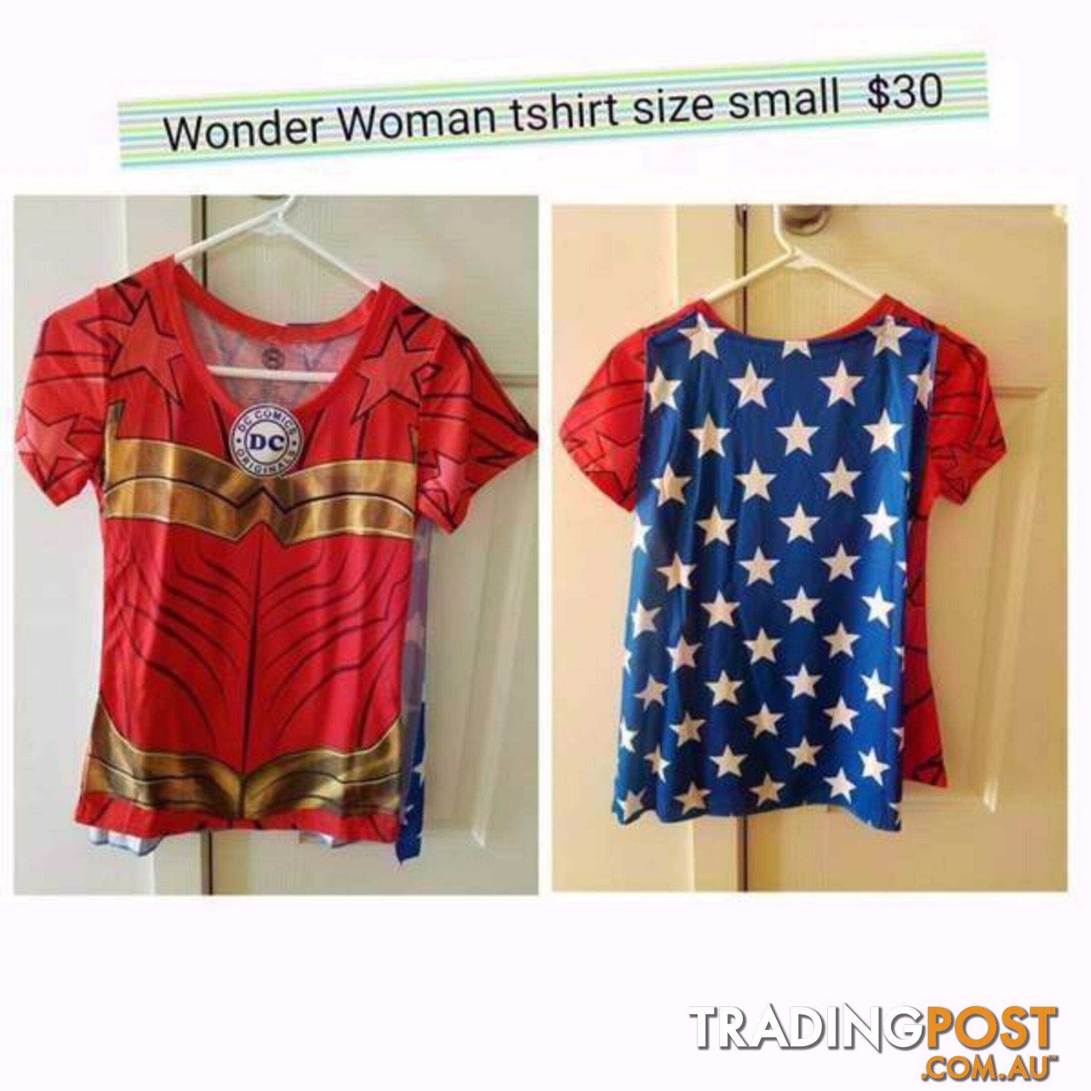 DC Comics Wonder Woman Sublimed Caped Tee Small