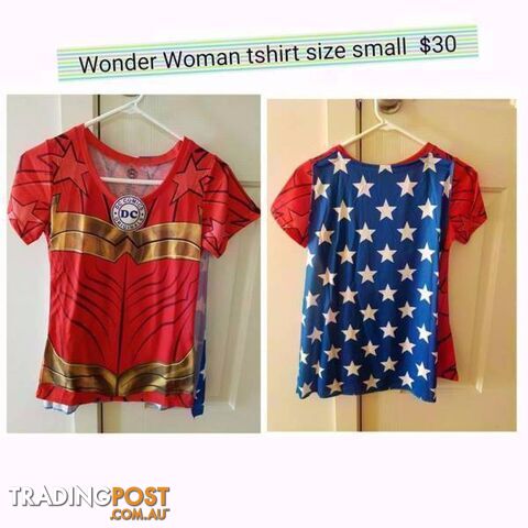 DC Comics Wonder Woman Sublimed Caped Tee Small