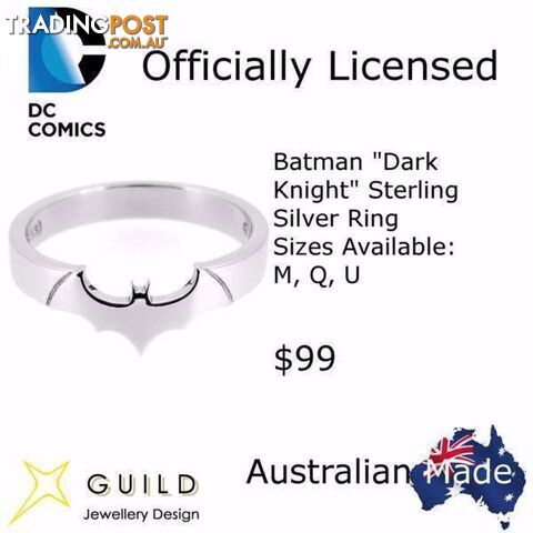 Batman Dark Knight Sterling Silver Ring