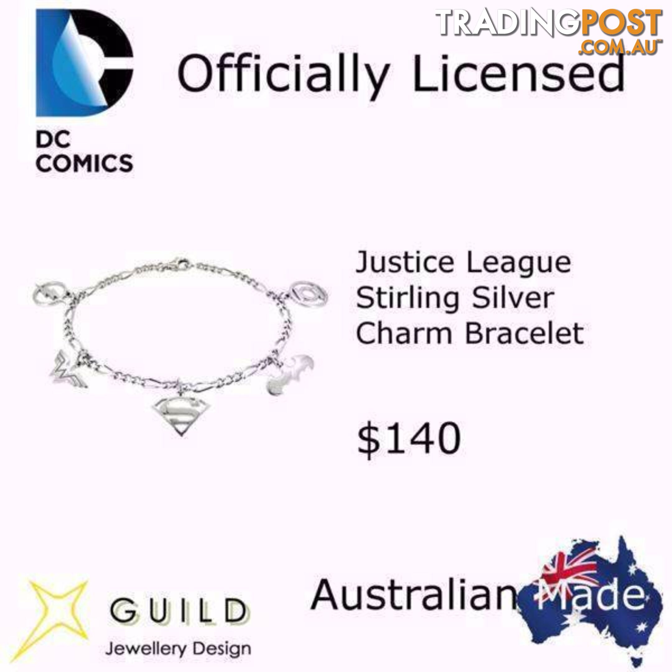 Justice League Sterling Silver Bracelet