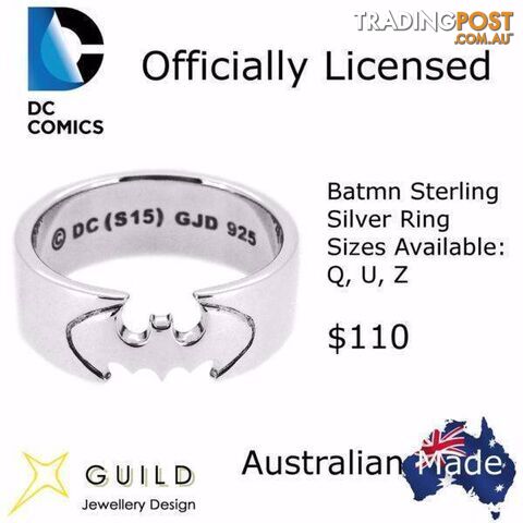 Batman Sterling Silver Ring