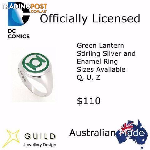 Green Lantern Sterling Silver Ring