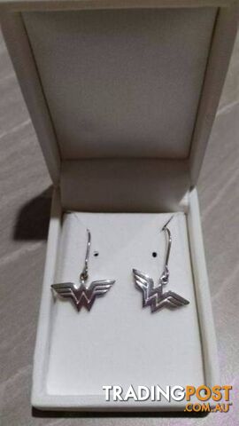 Wonder Woman Sterling Silver Hook Earrings