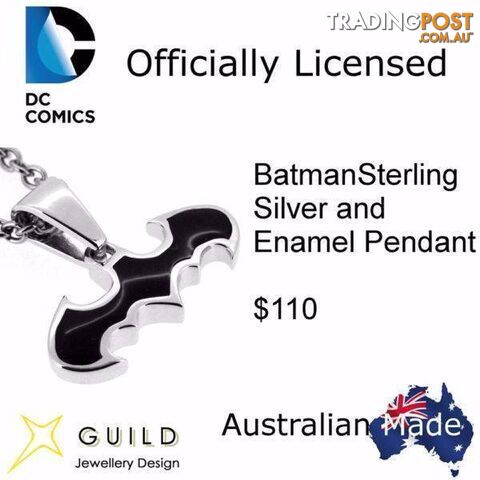Batman Sterling Silver and Enamel Pendant
