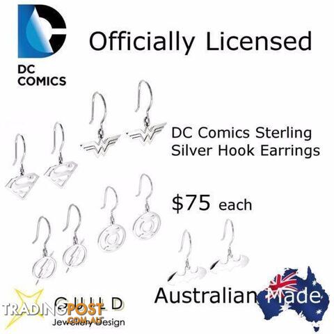 DC Comics Sterling Silver Hook Earrings
