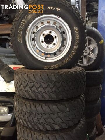 Bridgestone Dueler Mud Terrain 245/70 R16 6 stud wheels and tyres