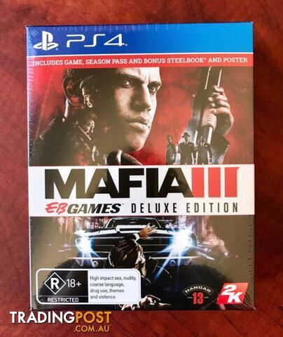 Ps4. Mafia III Deluxe Edition+UNUSED DLC. BRAND NEW SEALED $62 or Swap