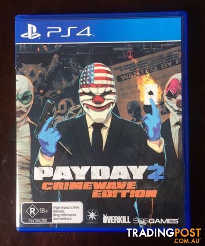 Ps4 Payday 2 + UNUSED DLC "As New" $25 or Swap/Trade