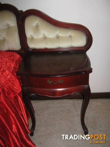 VINTAGE BED HEAD WITH BEDSIDE TABLES -- KING LOUIS CUSTOM DESIGN - photo 3 of 3