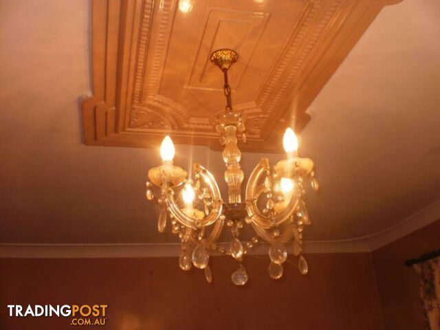 CHANDELIER LIGHTS & FITTINGS -- CRYSTAL, GOLD, BRASS, SILVER