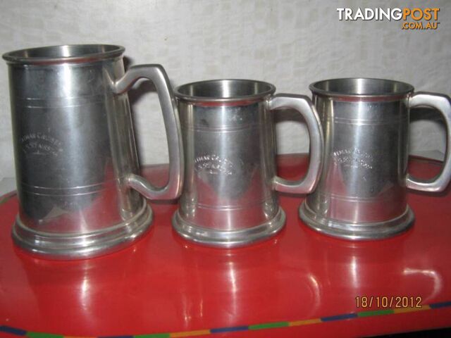 ENGLISH PEWTER MUGS, SELWIN SHEFFIELD, SELANGOR -- REDUCED PRICE