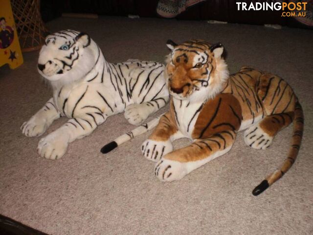 LARGE TOY ANIMALS -- RED TIGER & WHITE TIGER